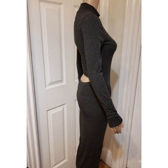 NWT| {CHARCOAL SLICE BACK COLUMN DRESS} - Picture 9 of 10